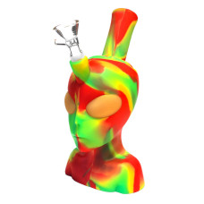 Silikona bongs "Alien Head Rasta" 20cm