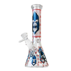 Tumsā spīdošais sarkanais Gorilla bongs no trīskāršā biezā stikla 25cm