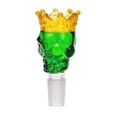 Bonga stikla uzgalis "Skull Crown Green" 18mm