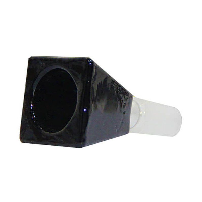 Bonga stikla uzgalis "Rectangular Cube Black " 18mm