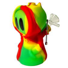 Rasta Death silikona pīpe/bongs ar metāla karoti un konteineru 11cm