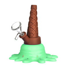Saldējuma silikona pīpe/bongs Zaļš 13cm